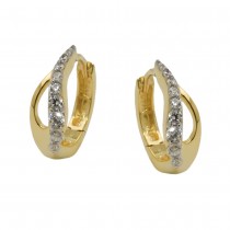 Creolen Klappscharnier Tropfenform mit Zirkonias 375 Gold