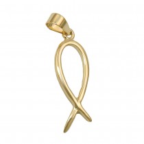 Anhänger religiöses Symbol Jesus-Fisch glänzend 375 Gold