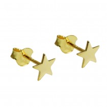 Ohrstecker Ohrring Stern glänzend flach 375 Gold