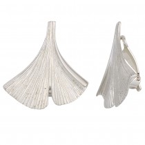 Ohrclips Ginko Gingko 925 Sterling Silber mattiert Handarbeit Ohrringe Clips