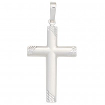 Anhänger Kreuz 925 Sterling Silber mattiert Kreuzanhänger Silberkreuz