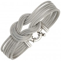 Armband verschlungen 925 Sterling Silber mattiert 19cm Silberarmband breit