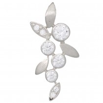 Anhänger 925 Sterling Silber rhodiniert mattiert mit Zirkonia