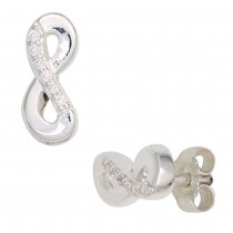 Ohrstecker Unendlichkeit 925 Sterling Silber rhodiniert mit Zirkonia Ohrringe