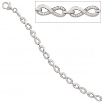 Armband Unendlichkeit 925 Sterling Silber mit Zirkonia 19cm Silberarmband