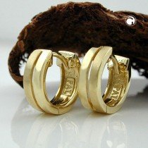 Creolen Ohrringe 12mm matt-glänzend 375 Gold