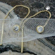 Durchzieher Kettchen Zirkonia 375 Gold