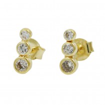 Ohrstecker Ohrring 3x Zirkonias 375 Gold