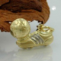 Anhänger Fußballschuh u. Ball 333 Gelbgold