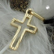 Anhänger 16x9mm Kreuz diamantiert 585 Gelbgold