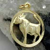 Sternzeichen Anhänger Stier 375 Gold