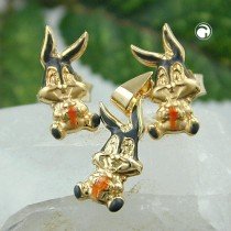 Set Bugs Bunny Ohrstecker Anhänger 375 Gold