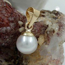 Anhänger Süßwasserzuchtperle rund 375 Gold