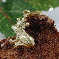 Anhänger Frosch glänzend 375 Gold