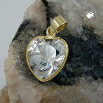 Anhänger großes Zirkonia-Herz 375 Gold