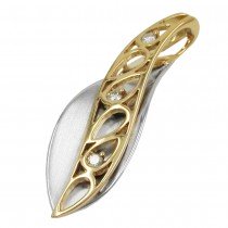 Anhänger mit 3 Diamanten ohne Kette 585 Gelbgold