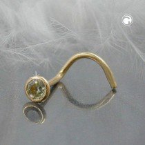 Nasenstecker Zirkonia citrin 750 Gold