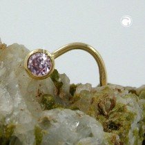 Nasenstecker Zirkonia rosa 750 Gold