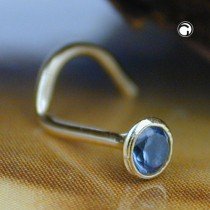Nasenstecker Zirkonia aqua 750 Gold
