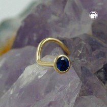 Nasenstecker Zirkonia safir 750 Gold