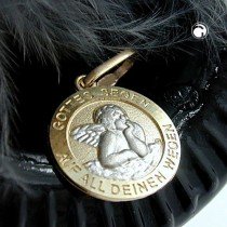 Anhänger Engelmotiv bicolor 375 Gold