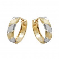 Creole Ohrring bicolor rhodiniert 375 Gold