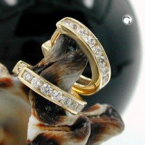 Creolen Ohrringe 11mm mit Zirkonias 375 Gold