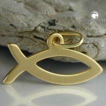 Anhänger Fisch mattiert 333 Gelbgold
