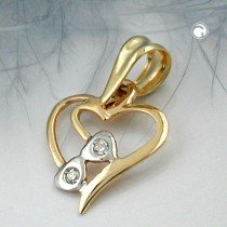 Anhänger kleines Herz bicolor 375 Gold
