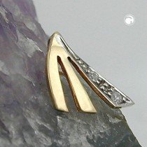 Anhänger bicolor Zirkonia 375 Gold