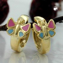 Creolen Ohrringe Schmetterling 375 Gold