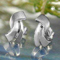 Ohrstecker matt-glänzend 375 Weißgold