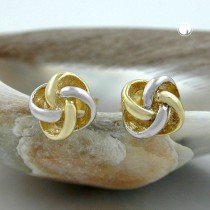 Ohrstecker Knoten bicolor 375 Gold