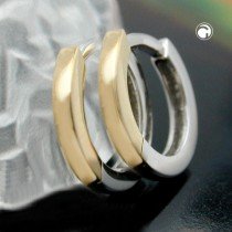 Creolen Ohrringe bicolor 585 Gelbgold
