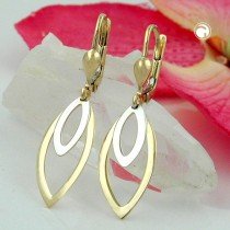 Ohrring 2 Ovale bicolor 375 Gelbgold