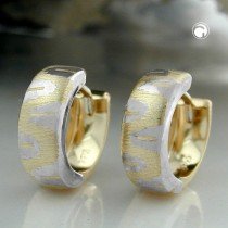 Creolen Ohrringe bicolor 375 Gold