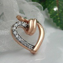Anhänger Zirkonias 375 Rotgold