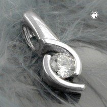 Anhänger Zirkonia Weißgold 375 Gold