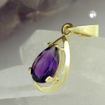 Anhänger Tropfen Amethyst 375 Gold