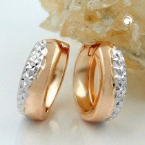Creolen Ohrringe bicolor glänzend 375 Rotgold