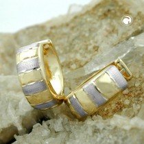 Creolen Ohrringe bicolor 375 Gold