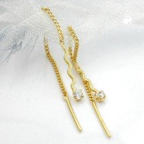 Durchzieher Welle mit Zirkonia 333 Gelbgold