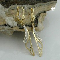 Ohrring bicolor gemustert 375 Gold