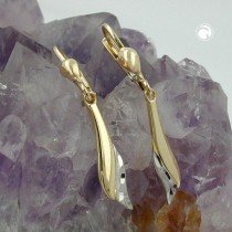 Ohrring bicolor gemustert 375 Gold