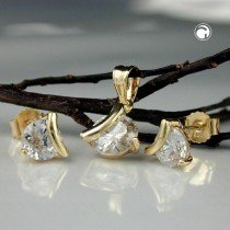 Set Ohrstecker Anhänger 375 Gold