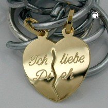 Anhänger Herz mit 2 Ösen 375 Gold