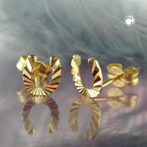 Ohrstecker Hufeisen diamantiert 333 Gelbgold