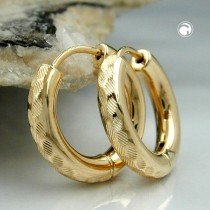 Creolen Ohrringe rund diamantiert 375 Gold