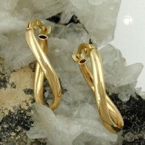 Creolen Ohrringe oval leicht gedreht 375 Gold