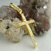 Anhänger Kreuz tricolor 375 Gold